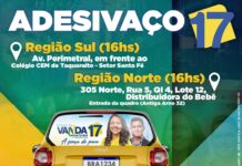 Campanha na rua! Em Palmas, Vanda Monteiro realiza “adesivaço 17” nesta quinta